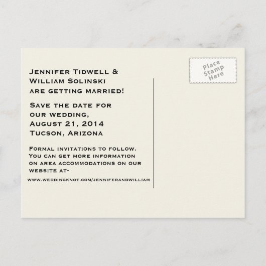 Carte Postale Faire-part Cute Kissing Lizards Mariage Enregistrer La Date (Dos)