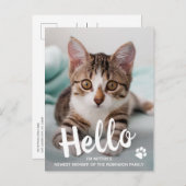 Carte Postale Faire-part Cute Kitten Custom Photo Chat Bonjour Nouveau Anim (Devant / Derrière)
