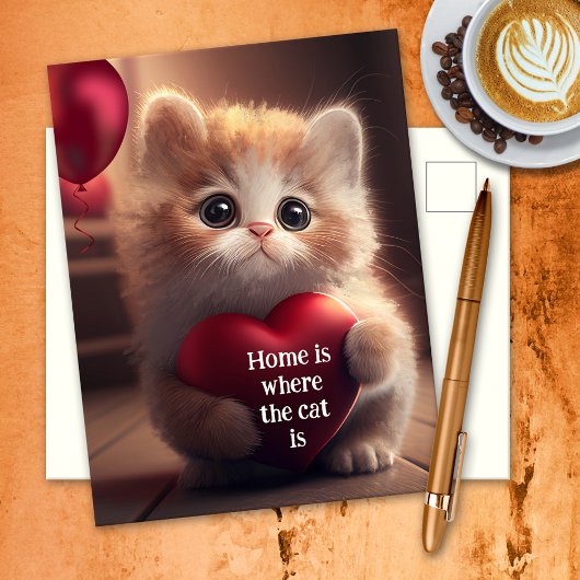 Carte Postale Faire-part Cute Kitten Moving Nouvelle adresse