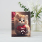 Carte Postale Faire-part Cute Kitten Moving Nouvelle adresse (Debout devant)