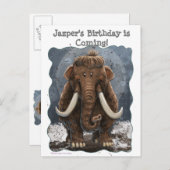 Carte Postale Faire-part Cute Mastodon (Devant / Derrière)