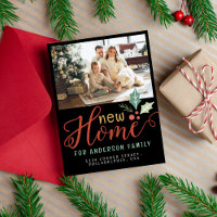 Cute Nouvelle Maison Noël Fêtes Moving Photo Noir
