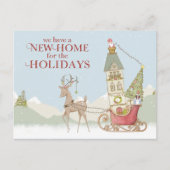 Carte Postale Faire-part Cute Nouvelle Maison pour les Fêtes Noël (Devant)