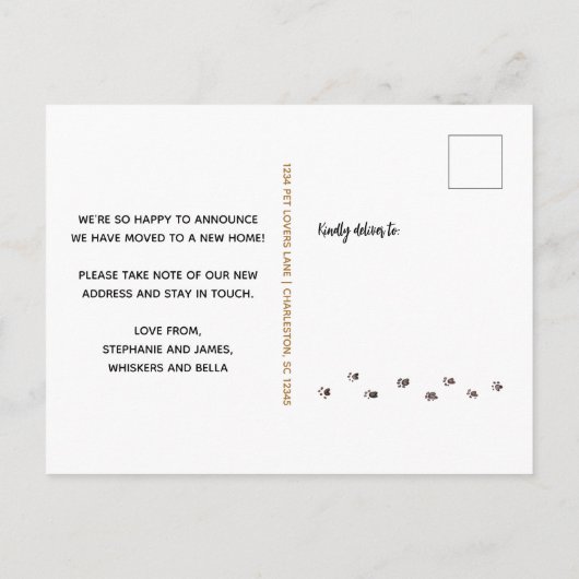 Carte Postale Faire-part Cute Pet Photo Personnalisé Déplacement (Dos)