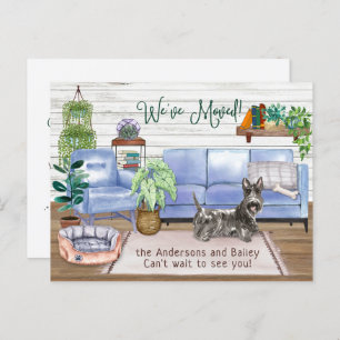 Carte Postale Faire-part Cute Scottish Terrier Cosy New Home Moving    
