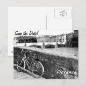 Carte Postale Faire-part Cyclisme dans la ville italienne de Florence (Devant / Derrière)