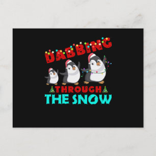 Carte Postale Faire-part Dabbing À Travers La Neige