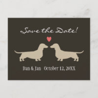 Dachshund Chien Silhouettes Mariage Enregistrer la