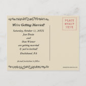 Carte Postale Faire-part Dachshund Chien Silhouettes Mariage Enregistrer la (Dos)