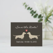 Carte Postale Faire-part Dachshund Chien Silhouettes Mariage Enregistrer la (Debout devant)