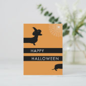 Carte Postale Faire-part Dachshund drôle Halloween (Debout devant)