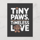 Carte Postale Faire-part Dachshund Tiny Paws, Timeless Love (Devant)