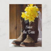 Carte Postale Faire-part Daffodils Cowboy Boots Grange Mariage Enregistrer  (Devant)