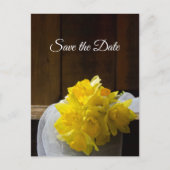 Carte Postale Faire-part Daffodils rustiques Grange Mariage en bois Enregis (Devant)
