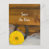 Carte Postale Faire-part Daisy and Horseshoe Western Wedding Enregistrer la (Devant)