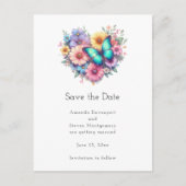 Carte Postale Faire-part Daisy Flowers with a Beautiful Butterfly (Devant)