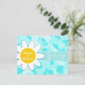 Carte Postale Faire-part Daisy sur Camo Celeste ; Camouflage (Debout devant)