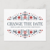 Carte Postale Faire-part Dala Chevaux MARIAGE CHANGER LA DATE POSTPONEMENT (Devant)