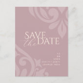 Carte Postale Faire-part Damas en ivoire rose photo mariage Enregistrer la (Devant)