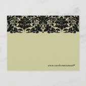 Carte Postale Faire-part Damas en noir (Dos)