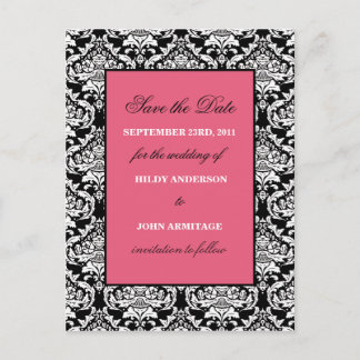 Carte Postale Faire-part Damas Enregistrer la date