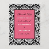 Carte Postale Faire-part Damas Enregistrer la date (Devant)