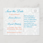 Carte Postale Faire-part Damas orange, turquoise et gris Enregistrer la dat (Dos)
