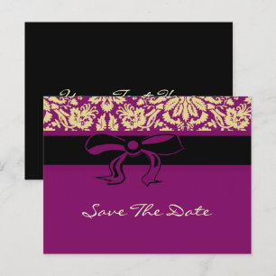 Carte Postale Faire-part Damas violet