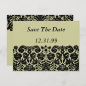 Carte Postale Faire-part Damask En Noir (Devant / Derrière)