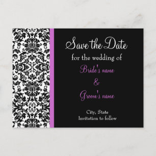 Carte Postale Faire-part Damask Enregistrer la Date