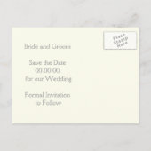 Carte Postale Faire-part Damask lavande, gris, mariage d'ivoire Enregistrer (Dos)