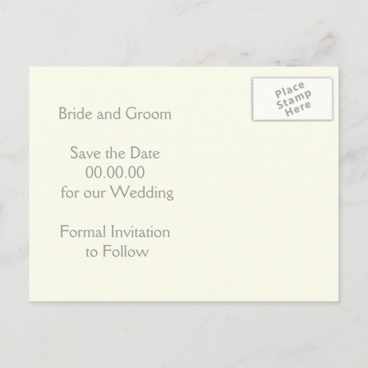 Carte Postale Faire-part Damask lavande, gris, mariage d'ivoire Enregistrer (Dos)