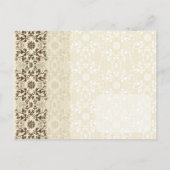 Carte Postale Faire-part Damask Swirls Lace Coffee Enregistrer La Date Cart (Dos)