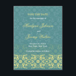 Carte Postale Faire-part Damask Swirls Lace Peacock Enregistrer La Date Car<br><div class="desc">Conçu par fat*fa*tin. Facile à customiser avec votre propre texte,  photo ou image. Pour des demandes personnalisées,  veuillez contacter fat*fa*tin directement. Des frais personnalisés s'appliquent. www.zazzle.com/fat_fa_tin www.zazzle.com/color_therapy www.zazzle.com/fatfatin_blue_knot www.zazzle.com/fatfatin_red_knot www.zazzle.com/fatfatin_mini_me www.zazzle.com/fatfatin_box www.zazzle.com/fatfatin_design www.zazzle.com/fatfatin_ink</div>