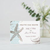 Carte Postale Faire-part Damask Tropical | Enregistrer l'annonce de date (Debout devant)