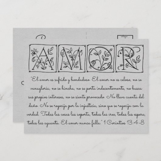 Carte Postale Faire-part D'amour économies Date~Script de (Devant / Derrière)