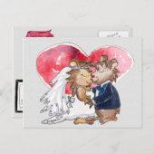 Carte Postale Faire-part Dance Couple Mariage de dessin animé (Devant / Derrière)