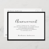 Carte postale Faire-part d'annulation de script bl (Devant / Derrière)