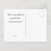 Carte Postale Faire-part Dans ma grande époque (Dos)