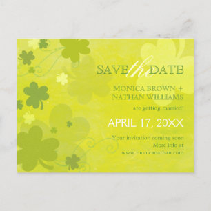 Carte Postale Faire-part Danse Shamrocks mariage Enregistrer la date