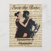 Carte Postale Faire-part Danseurs de salle de bal enregistrer la date (Devant)