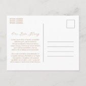 Carte Postale Faire-part Daria Taupe Mariage moderne Enregistrer la date (Dos)