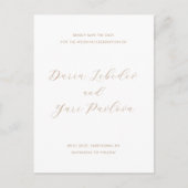 Carte Postale Faire-part Daria Taupe Mariage moderne Enregistrer la date (Devant)