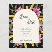 Carte Postale Faire-part Dark Blush Pink Lily Arched Save the Date (Devant)