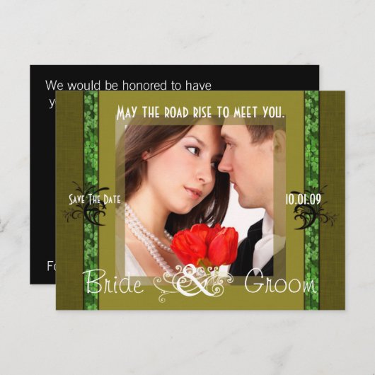 Carte Postale Faire-part Date à retenir Irlandaise avec votre photo (Devant / Derrière)