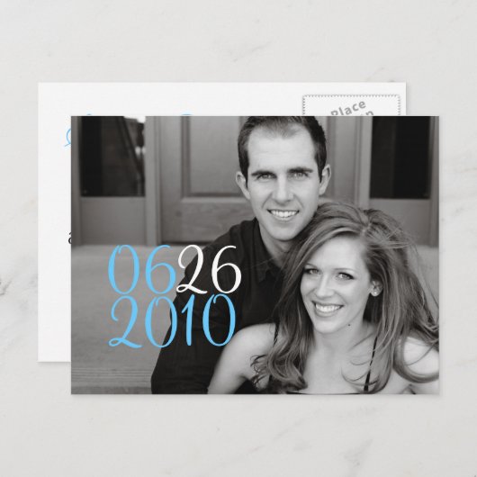 Carte Postale Faire-part Date carrée (Devant / Derrière)