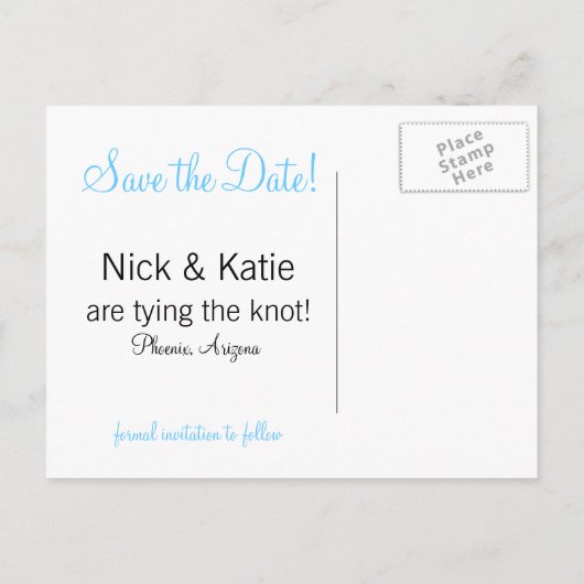 Carte Postale Faire-part Date carrée (Dos)