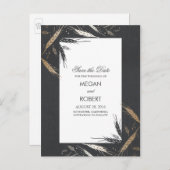 Carte Postale Faire-part Date d'automne moderne en or à sauver (Devant / Derrière)