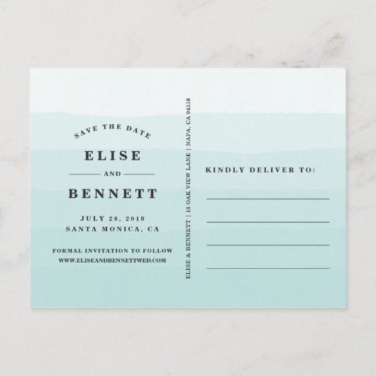 Carte Postale Faire-part Date de bulle | Photo Enregistrer la date (Dos)