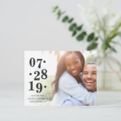 Carte Postale Faire-part Date de bulle | Photo Enregistrer la date (Debout devant)